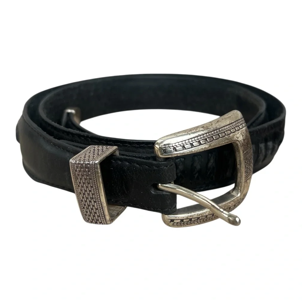 Brighton (3) Leather Buckle Belts. 2 black. 1 brown. SZ. 38 & 40